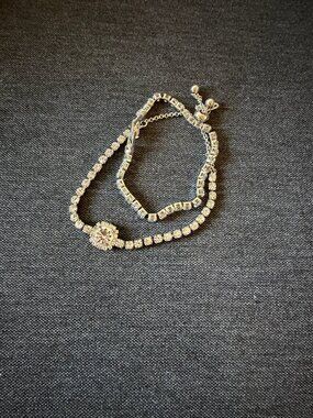 Silver Rhinestone Bracelets 2 Pieces